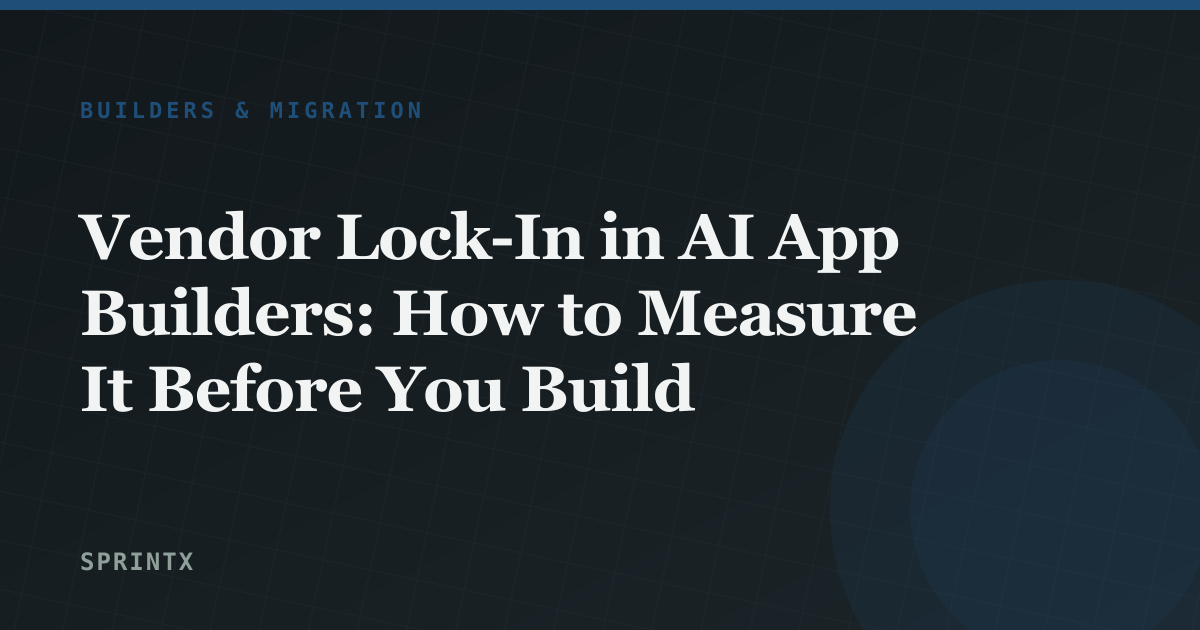 Vendor Lock-In in AI App Builders: How to Measure It Before You Build