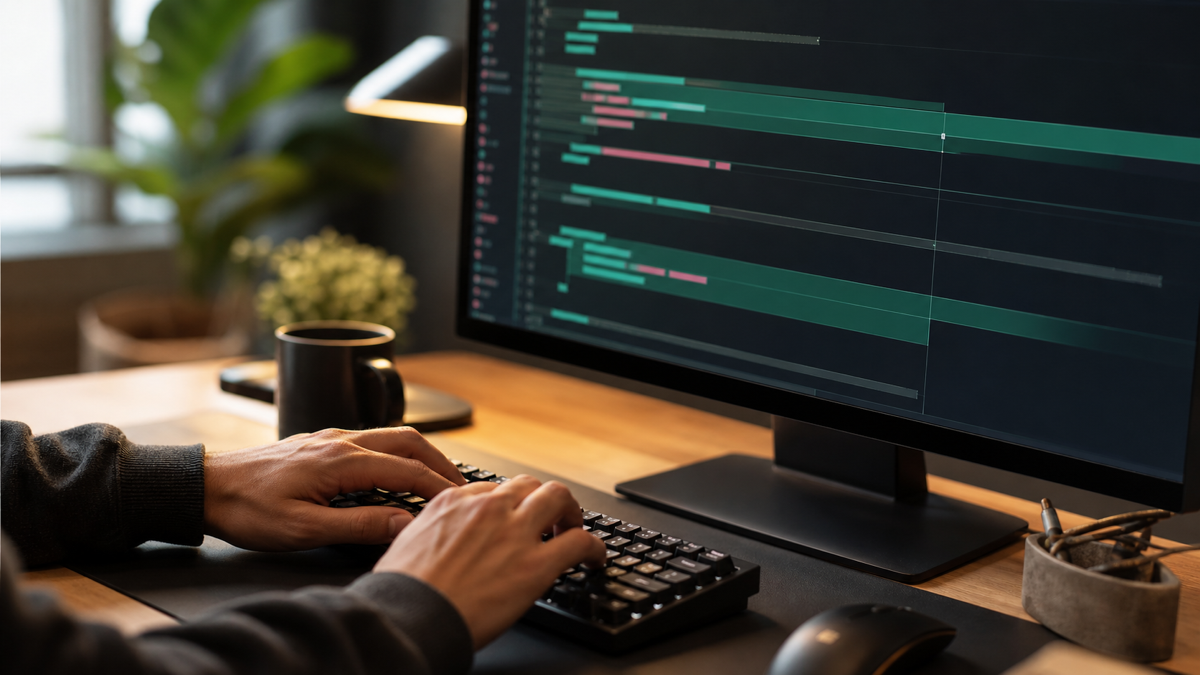 A developer reviewing and correcting AI-suggested code in an editor