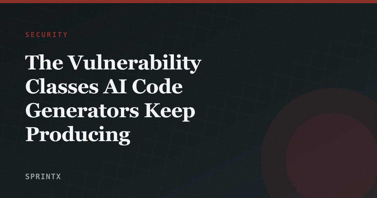 The Vulnerability Classes AI Code Generators Keep Producing