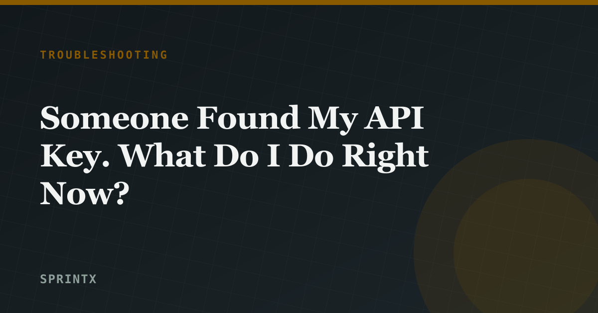 Someone Found My API Key. What Do I Do Right Now?