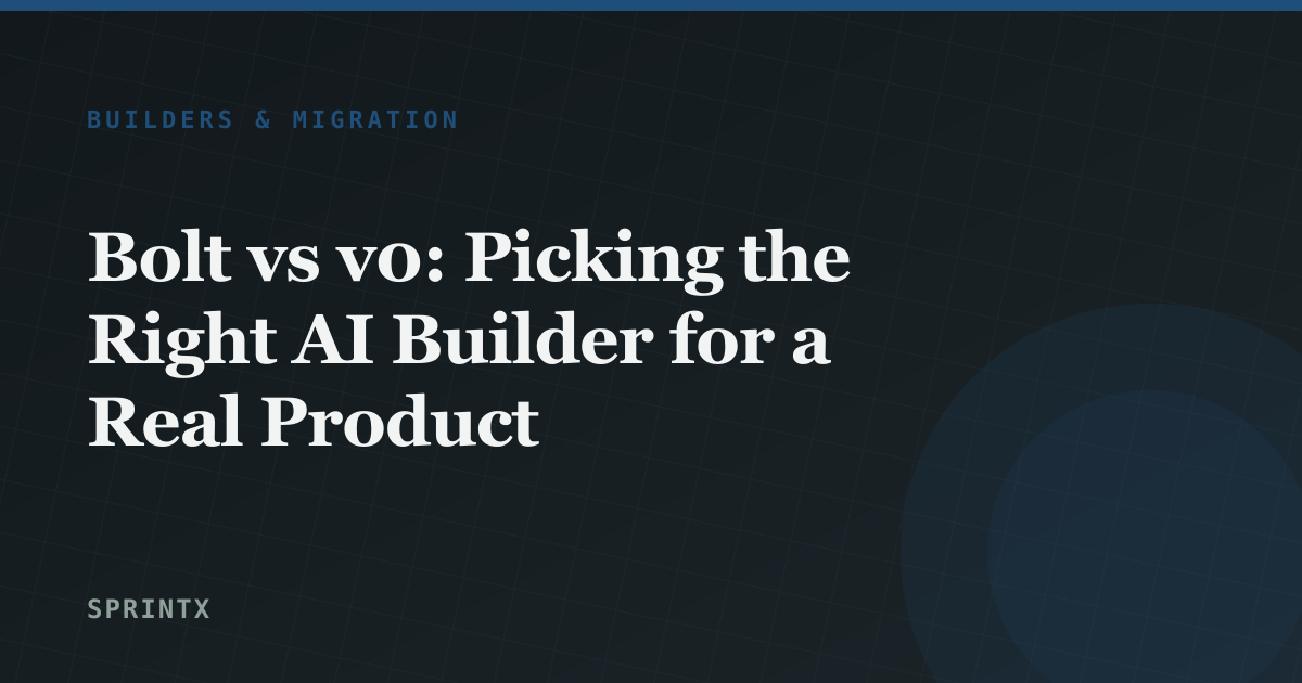 Bolt vs v0: Picking the Right AI Builder for a Real Product