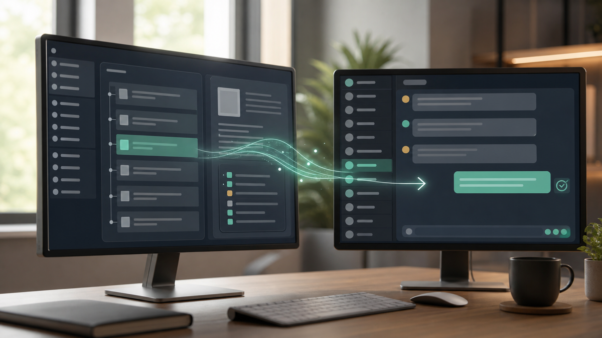 An AI agent reading a Notion knowledge base and posting the answer into a Slack channel