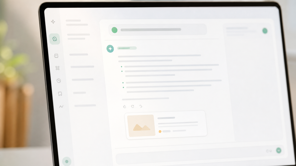 A user asking an in-app assistant a question and getting an answer with a link to the right doc