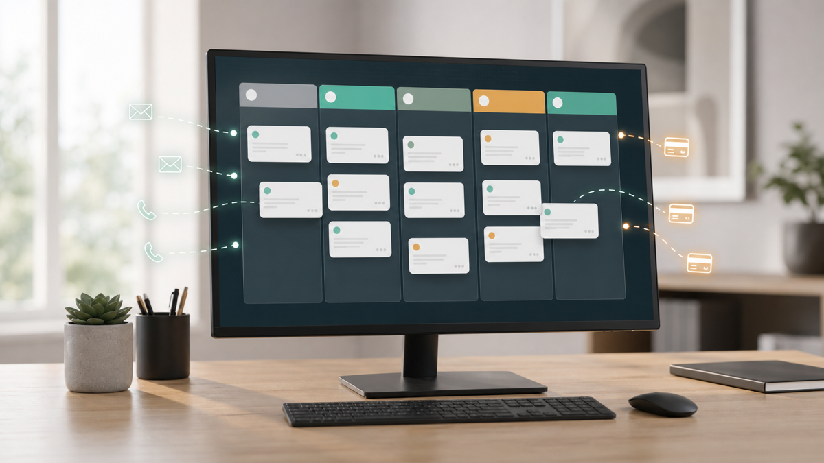A CRM pipeline updating itself automatically from emails, calls, and payments