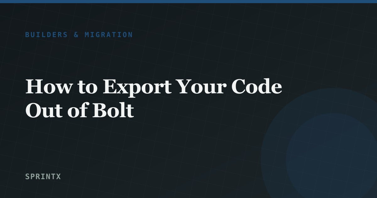 How to Export Your Code Out of Bolt