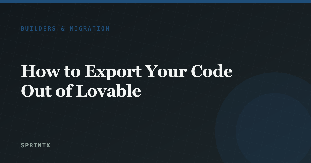 How to Export Your Code Out of Lovable