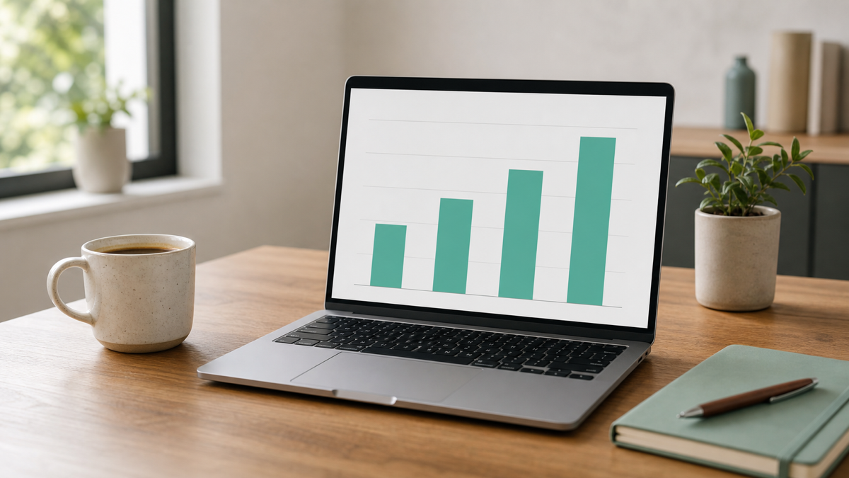 A comparison of fractional CTO pricing models shown as a simple chart on a laptop