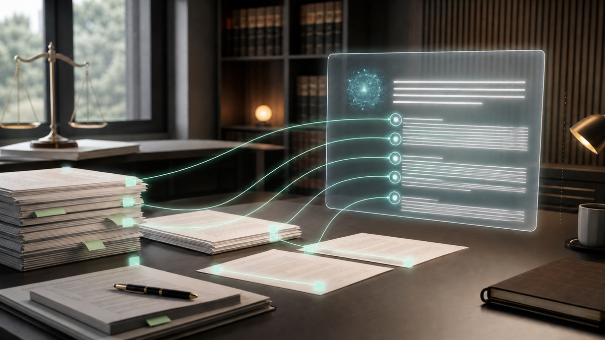 A legal AI assistant answering a question with linked citations to source documents