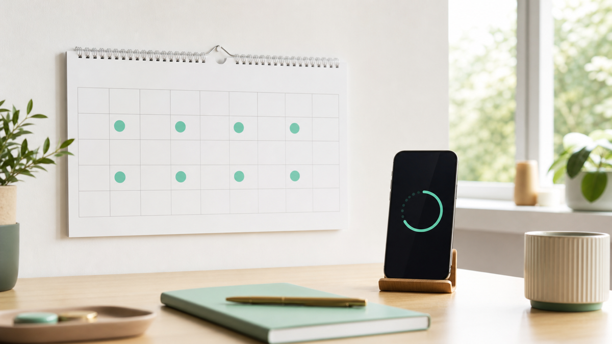 A calendar showing OS release cycles alongside a mobile app being updated