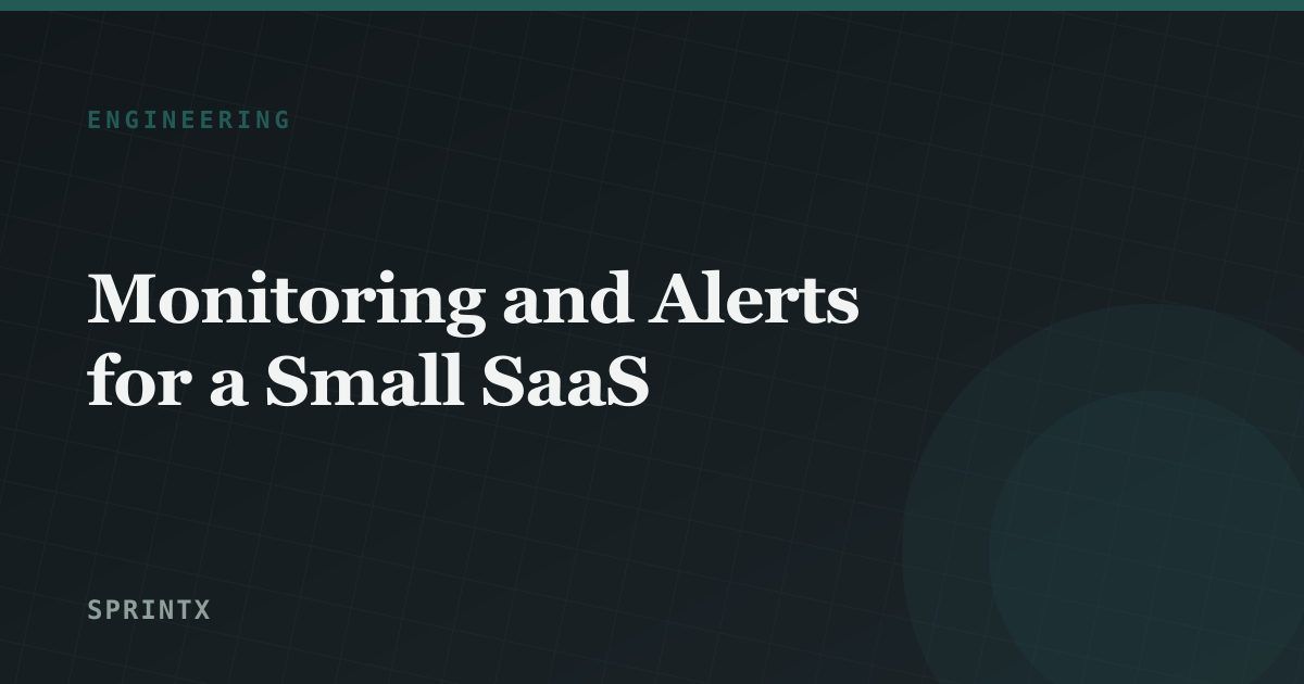 Monitoring and Alerts for a Small SaaS