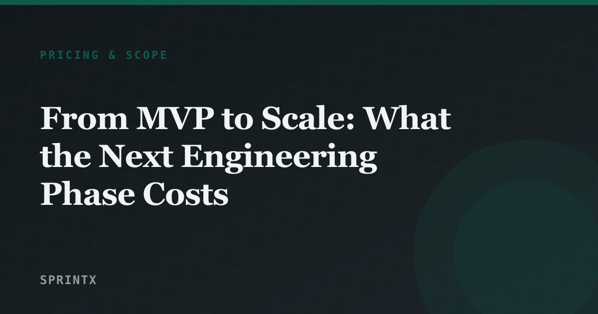 From MVP to Scale: What the Next Engineering Phase Costs