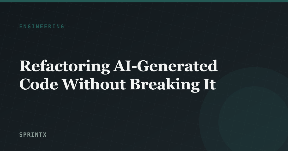 Refactoring AI-Generated Code Without Breaking It