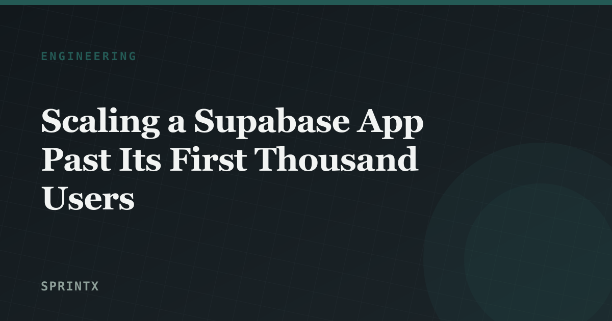 Scaling a Supabase App Past Its First Thousand Users