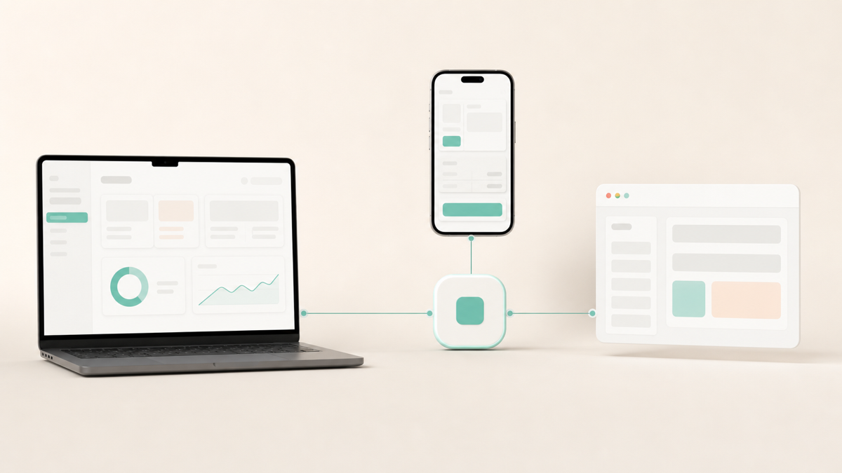 A diagram showing a custom Shopify app connecting a store's admin, checkout, and an external system
