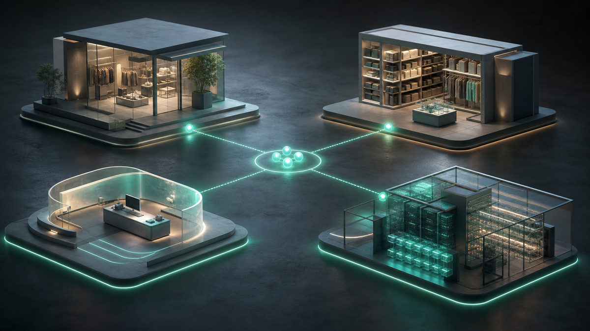 A high-volume Shopify Plus store architecture with B2B, custom checkout, and ERP integration