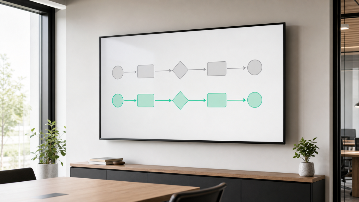 Two workflows side by side showing in-house managed versus vendor managed delivery