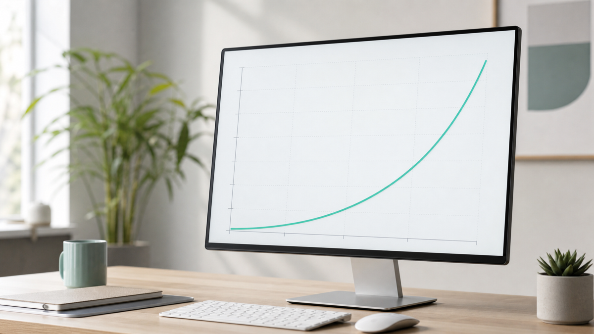 A rising curve showing how the cost of change grows as technical debt accumulates