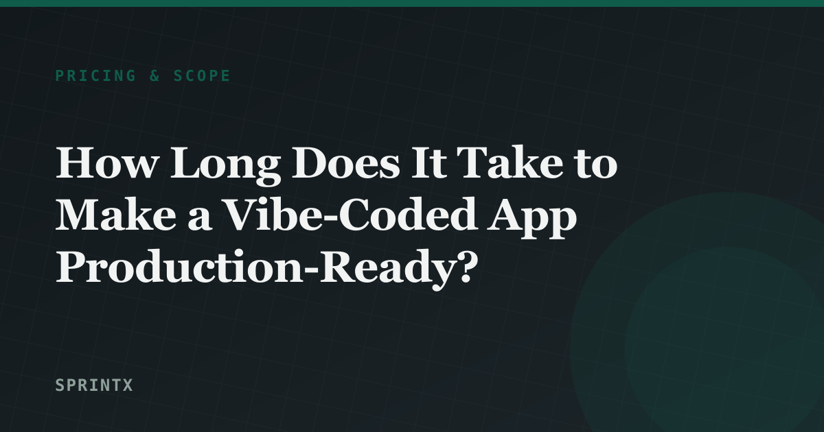 How Long Does It Take to Make a Vibe-Coded App Production-Ready?