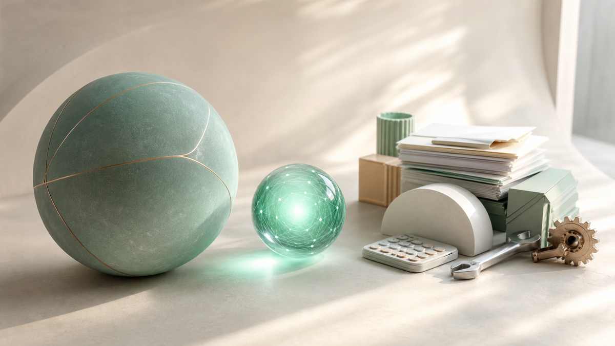 A custom GPT sitting between the base ChatGPT model and a set of business documents and tools