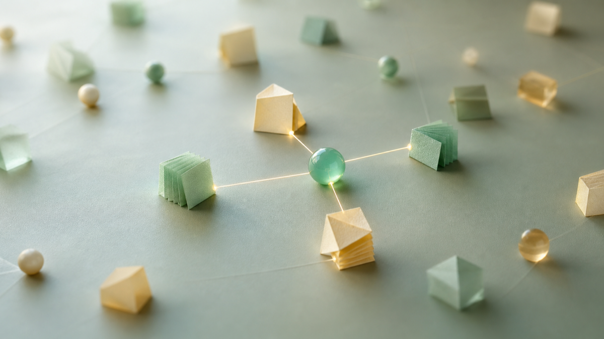 Documents represented as clustered points, with similar meanings grouped close together