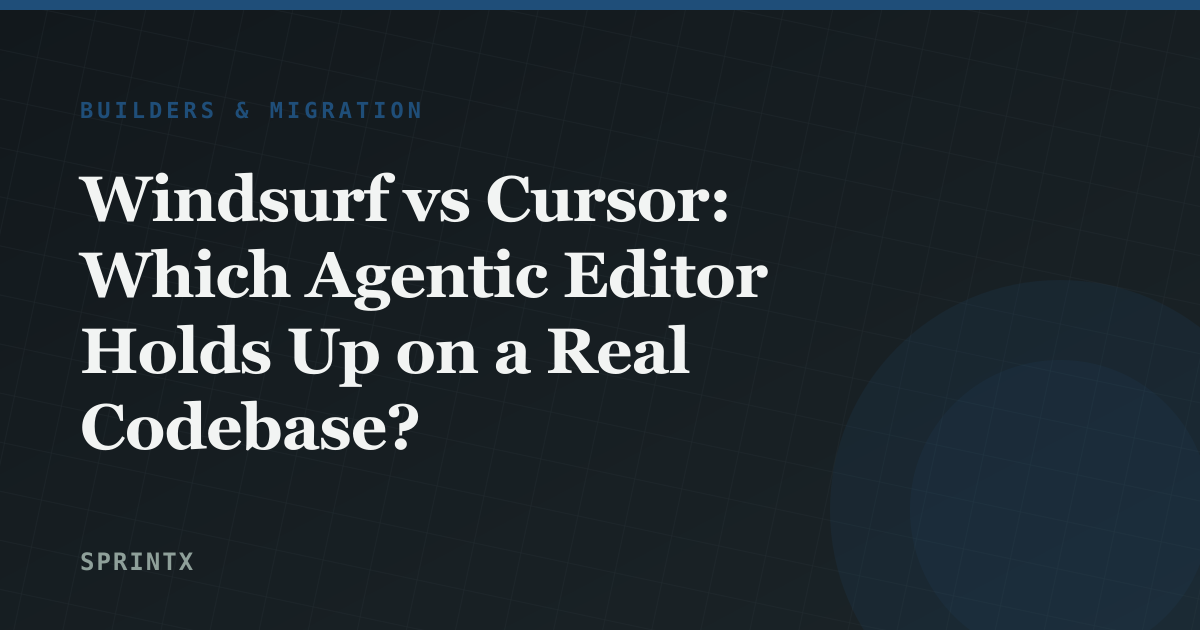 Windsurf vs Cursor: Which Agentic Editor Holds Up on a Real Codebase?
